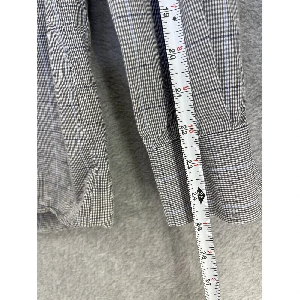 Michael Kors Men's Button Down Shirt Long Sleeve Size 16 1/2 Micro Check Cotton - Picture 10 of 12